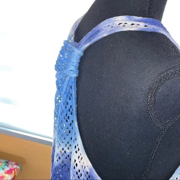 BEACH Cabana net style blues tie dye racer back size M - Picture 11 of 11
